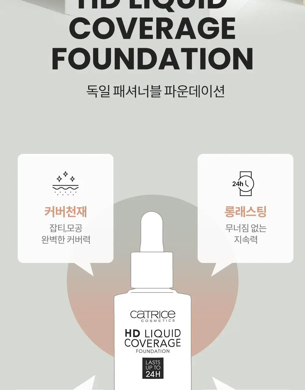 [대왕퍼프+조롱박퍼프 증정] 캐트리스 HD 리퀴드 커버리지 파운데이션 30ml 상세페이지 9